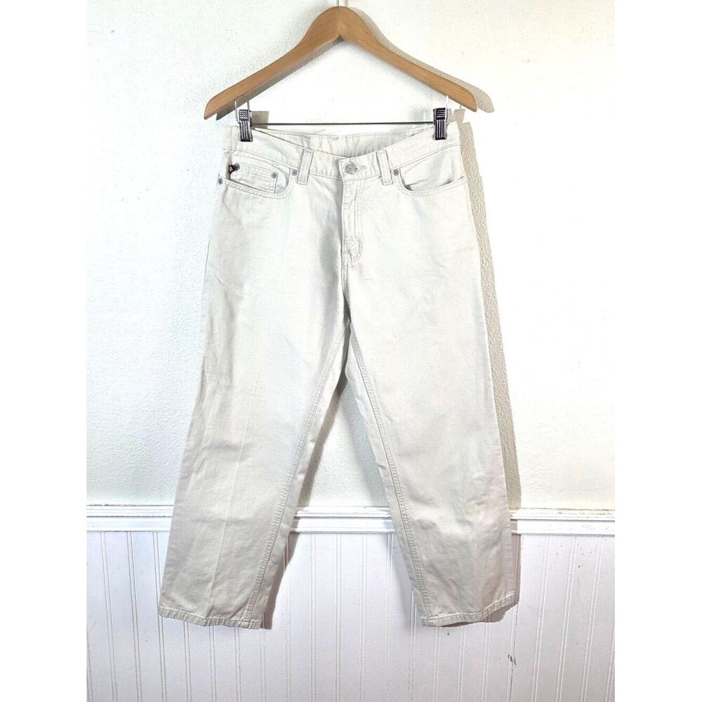 Vintage Polo Jeans Co Ralph Lauren Cropped Saturday Jean Cream Size 6 Y2K